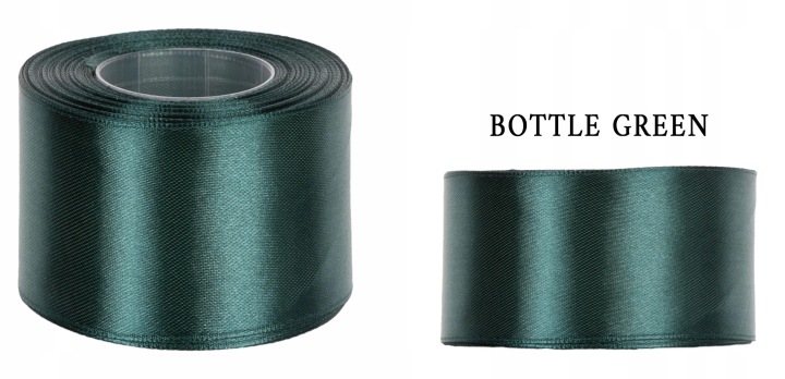5 Cm 32M Bottle Green Butelkowa Zieleń Wstążka Tasiemka Satyna Atłas