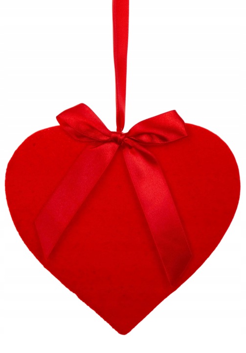 Serce Czerwone Flokowane 18,5 Cm Zawieszka