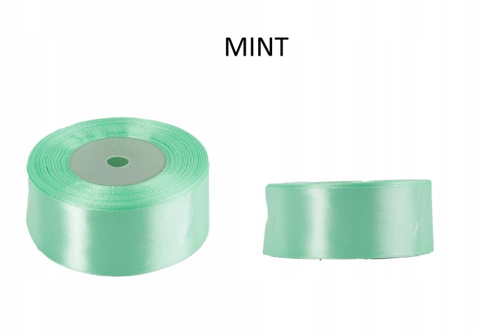 4 Cm 32M Mint Miętowa Wstążka Tasiemka Satyna Atłas