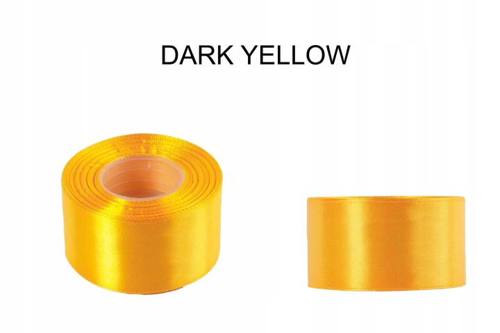 5 CM 32M DARK YELLOW C. ŻÓŁTA WSTĄŻKA TASIEMKA SATYNA ATŁAS