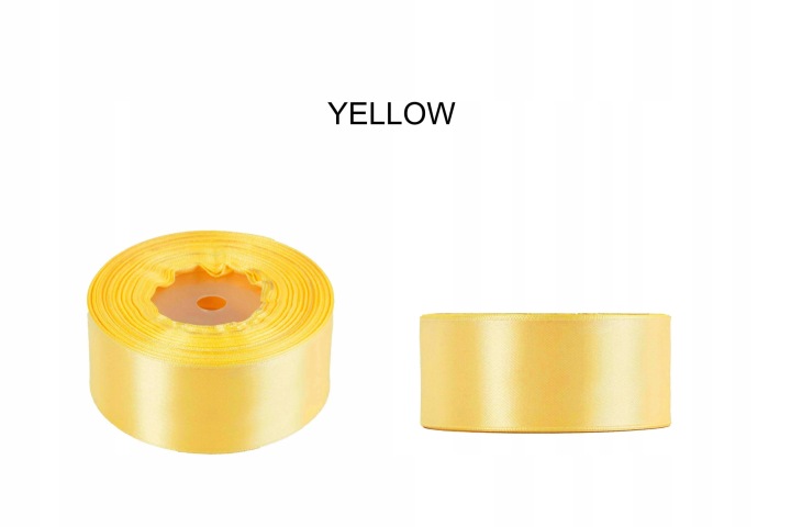3,8 Cm 32M Yellow Żółta Wstążka Tasiemka Satyna Atłas