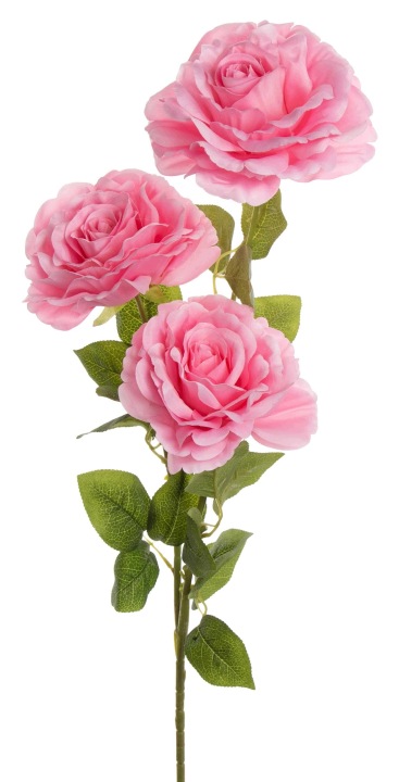 Róża Różowa Duże Kwiaty Gałązka Łodyga 92 Cm Kwiaty Sztuczne