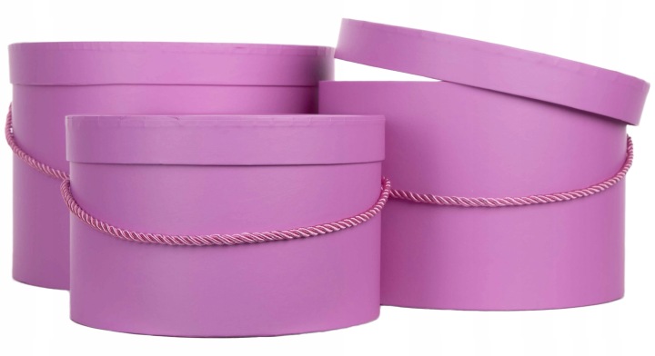 3X Flower Box Pudełko Na Kwiaty Prezent Pastel Pink Różowy