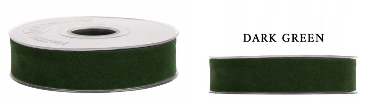 Wstążka Welur Dwustronny 15 Mm X 7M Dark Green Zielona