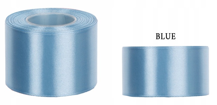3,8 Cm 32M Blue Niebieskim Wstążka Tasiemka Satyna Atłas