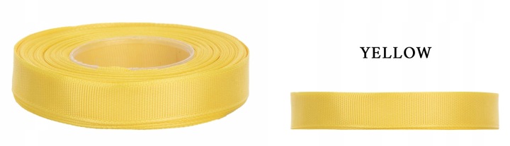Ryps 0,65 Cm 22,8 M Yellow Żółta Tasiemka Rypsowa