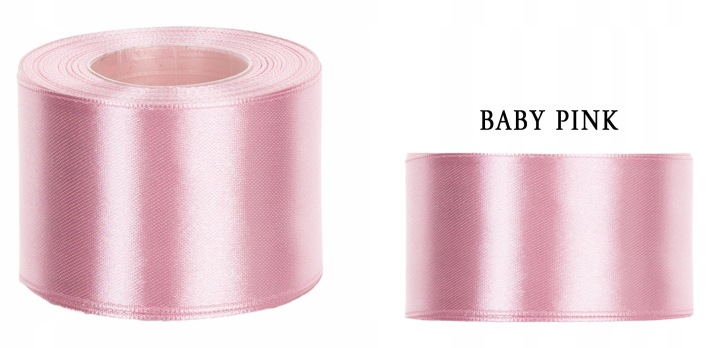 10 Cm 32M Baby Pink Różowa Wstążka Tasiemka Satyna Atłas