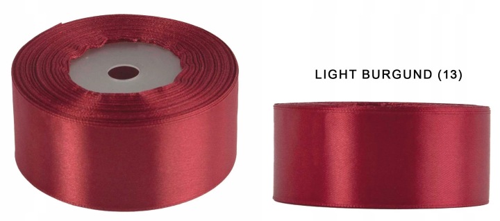 4 Cm 32M Light Burgundy Jasny Burgund Wstążka Tasiemka Satyna Atłas