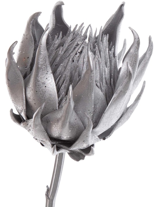 Protea Karczoch Srebrny Pianka Gałązka Kwiaty Sztuczne 56 Cm