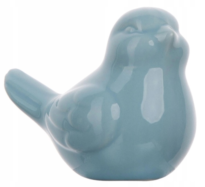 Ptaszek Ceramiczny 6 Cm Niebieski Szkliwiony Ozdoba