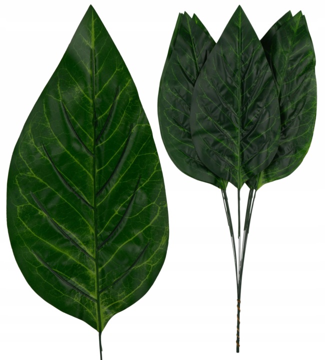 12X Liść Liście Zielone Gałązka Do Kompozycji 64 Cm