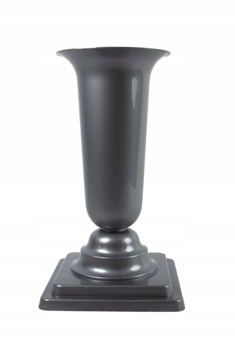 WAZON NA PODSTAWCE DAMA (2) SREBRNY PLASTIKOWY 31 CM