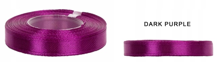 6 Mm 32M Dark Purple Ciemna Fioletowa Wstążka Tasiemka Satyna Atłas