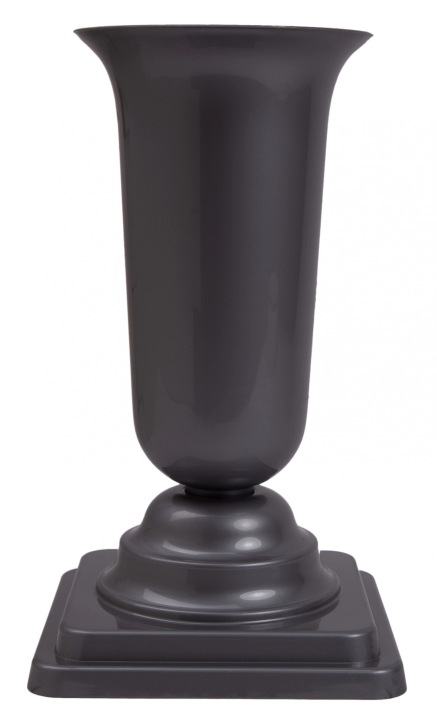 WAZON NA PODSTAWCE DAMA (1) SREBRNY PLASTIKOWY 27 CM