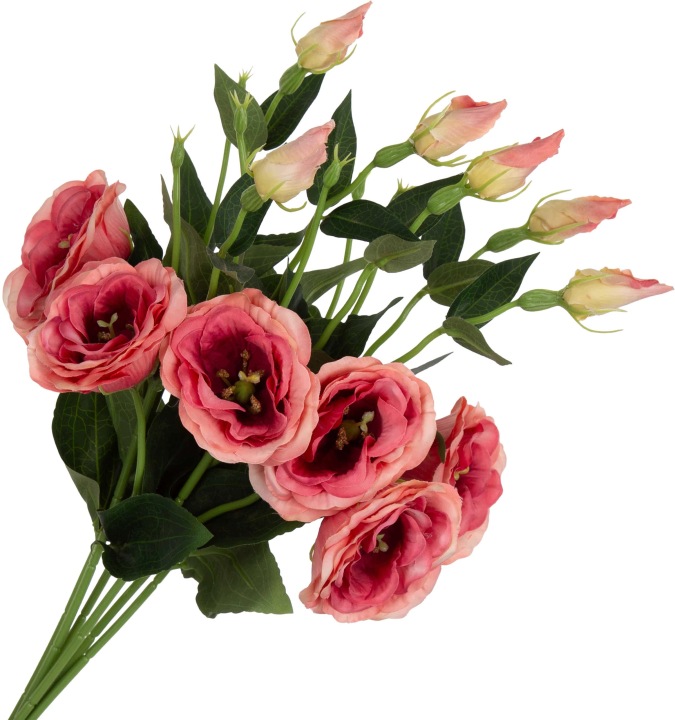 6X Eustoma Różowa Gałązka Kwiaty Sztuczne
