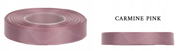RYPS 0,65 CM 22,8 M CARMINE PINK RÓŻOWO WRZOSOWA TASIEMKA RYPSOWA