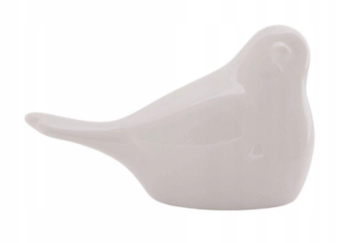 Figurka Ptaszek Biały Ceramiczny H 4 Cm
