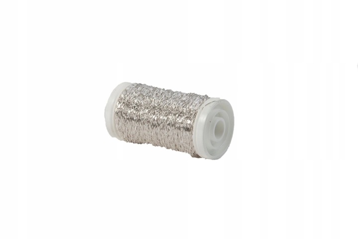 Drut florystyczny srebrny karbowany 75 g 102 m