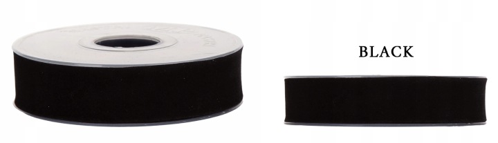 Wstążka Welur Dwustronny 15 Mm X 7M Black Czarna