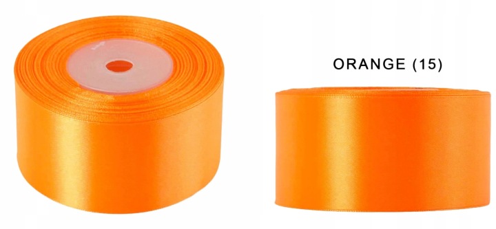 4 Cm 32M Orange Pomarańczowa Wstążka Tasiemka Satyna Atłas