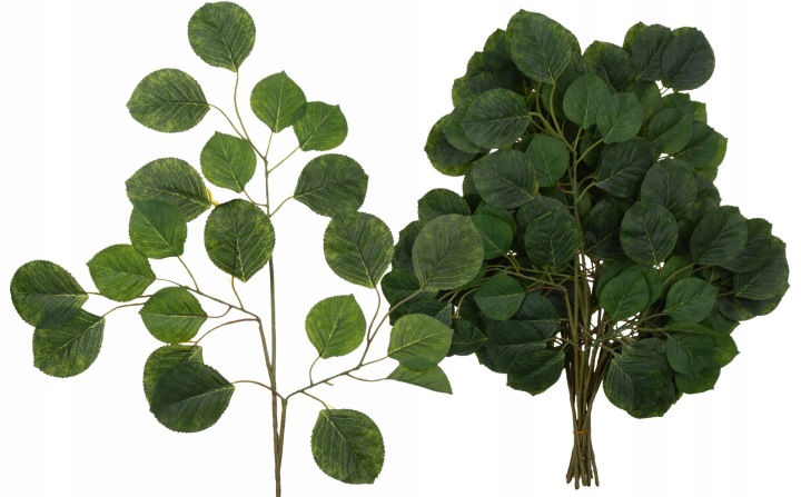 12X Liść Liście Zielone Gałązka Do Kompozycji 54 Cm