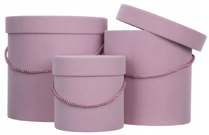 3X Flower Box Welur Pudełko Na Kwiaty Prezent J. Róż Lt Pink