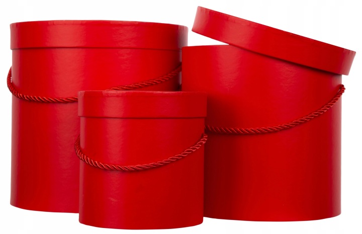 3X Flower Box Pudełko Na Kwiaty Prezent Czerwony Red