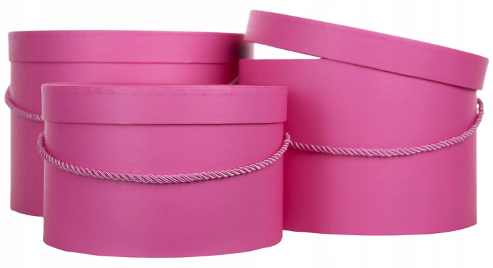 3X Flower Box Pudełko Na Kwiaty Prezent Dark Pink Różowy