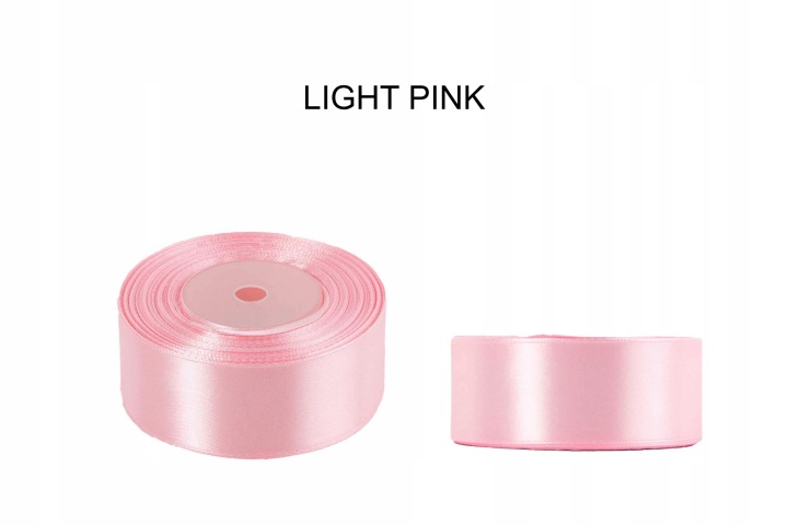 5 Cm 32M Lt. Pink Jasny Róż Wstążka Tasiemka Satyna Atłas