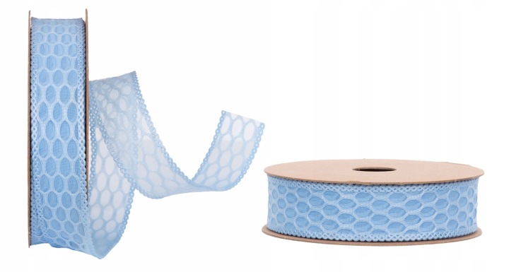 WSTĄŻKA SZYFON PLASTER MIODU 2,5 CM X 10Y 9,14 M BLUE NIEBIESKA