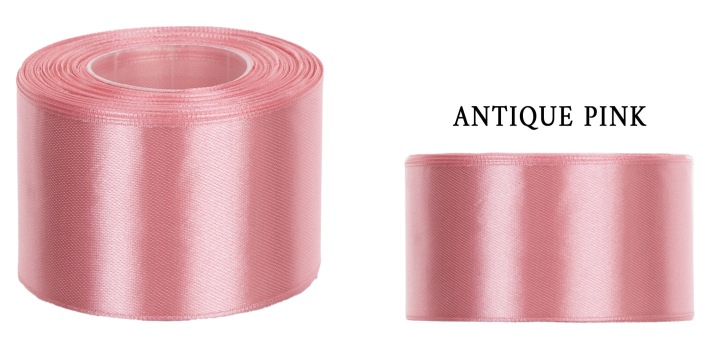 3,8 Cm 32M Antique Pink Różowa Wstążka Tasiemka Satyna Atłas