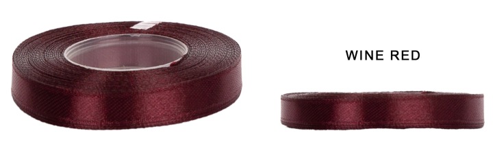 2,5 Cm 32M Wine Red Bordowa Wstążka Tasiemka Satyna Atłas