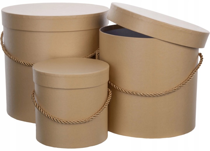3X Flower Box Pudełko Na Kwiaty Prezent Beż Natura