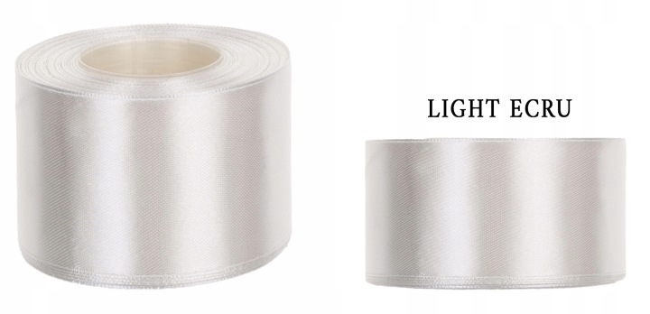 4 Cm 32M Light Ecru Jasny Ecru Wstążka Tasiemka Satyna Atłas